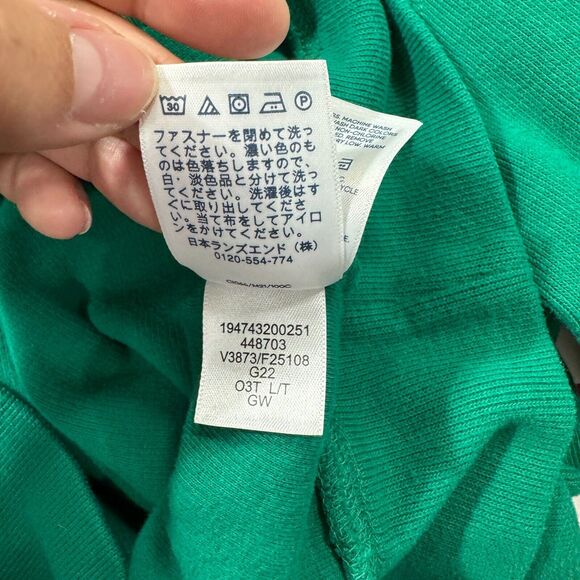 Lands End Pullover Mens Size‎ Large Tall 1/4 Zip All Cotton Sweater Green Preppy - Picture 10 of 10